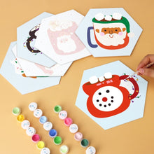 Load image into Gallery viewer, Mini Paint by Numbers Set - Hexagons (6 pieces) - Cosy Winter Mugs