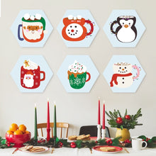 Load image into Gallery viewer, Mini Paint by Numbers Set - Hexagons (6 pieces) - Cosy Winter Mugs
