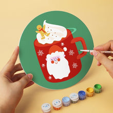 Load image into Gallery viewer, Mini Paint by Numbers Set - Discs Ø20cm (6 pieces) - Christmas Mugs