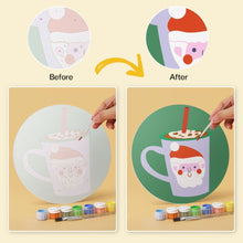 Load image into Gallery viewer, Mini Paint by Numbers Set - Discs Ø20cm (6 pieces) - Christmas Mugs