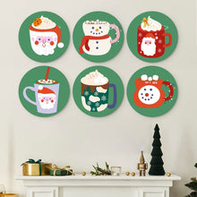 Load image into Gallery viewer, Mini Paint by Numbers Set - Discs Ø20cm (6 pieces) - Christmas Mugs
