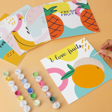 Load image into Gallery viewer, Mini Paint by Numbers Set 20x20cm (6 pieces) - Fresh Fruits