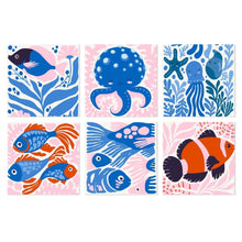 Load image into Gallery viewer, Mini Paint by Numbers Set 20x20cm (6 pieces) - Deep Blue Wonders Figured'Art