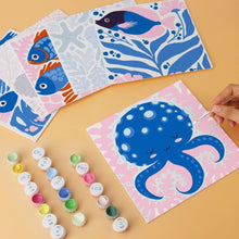Load image into Gallery viewer, Mini Paint by Numbers Set 20x20cm (6 pieces) - Deep Blue Wonders