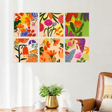Load image into Gallery viewer, Mini Paint by Numbers Set 20x20cm (6 pieces) - Abstract Garden