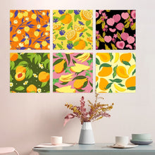 Load image into Gallery viewer, Mini Paint by Numbers Set 20x20cm (6 pieces) - Fruit Pattern