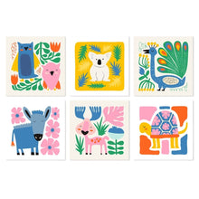 Load image into Gallery viewer, Mini Paint by Numbers Set 20x20cm (6 pieces) - Painted Wildlife 1 Figured'Art