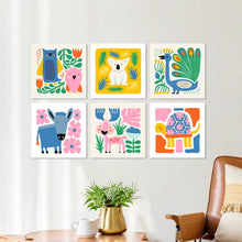 Load image into Gallery viewer, Mini Paint by Numbers Set 20x20cm (6 pieces) - Painted Wildlife 1