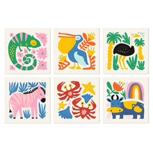 Load image into Gallery viewer, Mini Paint by Numbers Set 20x20cm (6 pieces) - Painted Wildlife 2 Figured'Art