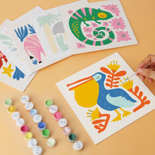 Load image into Gallery viewer, Mini Paint by Numbers Set 20x20cm (6 pieces) - Painted Wildlife 2