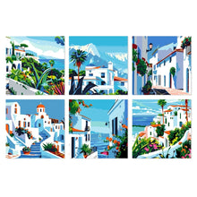 Load image into Gallery viewer, Mini Paint by Numbers Set 20x20cm (6 pieces) - Mediterranean Brushstrokes Figured'Art