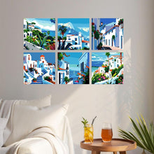 Load image into Gallery viewer, Mini Paint by Numbers Set 20x20cm (6 pieces) - Mediterranean Brushstrokes