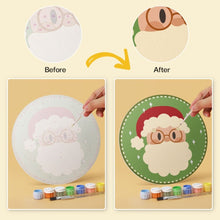 Load image into Gallery viewer, Mini Paint by Numbers Set - Discs Ø20cm (6 pieces) - Colourful Christmas Cast
