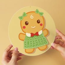 Load image into Gallery viewer, Mini Paint by Numbers Set - Discs Ø20cm (6 pieces) - Gingerbread Friends 1
