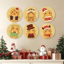 Load image into Gallery viewer, Mini Paint by Numbers Set - Discs Ø20cm (6 pieces) - Gingerbread Friends 1