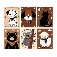 Load image into Gallery viewer, Mini Paint by Numbers Set 15x20cm (6 pieces) - Cosy Critters Figured'Art