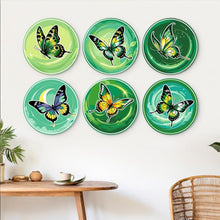 Load image into Gallery viewer, Mini Paint by Numbers Set - Discs Ø20cm (6 pieces) - Emerald Wings