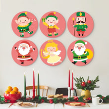 Load image into Gallery viewer, Mini Paint by Numbers Set - Discs Ø20cm (6 pieces) - Christmas Character