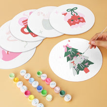 Load image into Gallery viewer, Mini Paint by Numbers Set - Discs Ø20cm (6 pieces) - Sweet Christmas