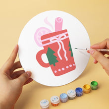Load image into Gallery viewer, Mini Paint by Numbers Set - Discs Ø20cm (6 pieces) - Sweet Christmas