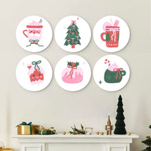 Load image into Gallery viewer, Mini Paint by Numbers Set - Discs Ø20cm (6 pieces) - Sweet Christmas
