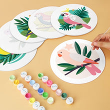 Load image into Gallery viewer, Mini Paint by Numbers Set - Discs Ø20cm (6 pieces) - Colourful Wings