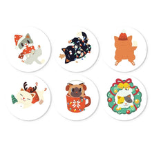 Load image into Gallery viewer, Mini Paint by Numbers Set - Discs Ø20cm (6 pieces) - Festive Critter Figured'Art