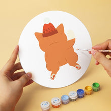 Load image into Gallery viewer, Mini Paint by Numbers Set - Discs Ø20cm (6 pieces) - Festive Critter
