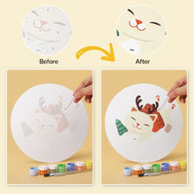 Load image into Gallery viewer, Mini Paint by Numbers Set - Discs Ø20cm (6 pieces) - Festive Critter