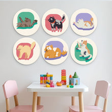 Load image into Gallery viewer, Mini Paint by Numbers Set - Discs Ø20cm (6 pieces) - Cat Portrait
