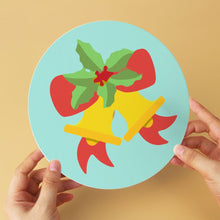 Load image into Gallery viewer, Mini Paint by Numbers Set - Discs Ø20cm (6 pieces) - Mint Christmas Icons