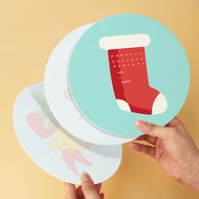 Load image into Gallery viewer, Mini Paint by Numbers Set - Discs Ø20cm (6 pieces) - Mint Christmas Icons