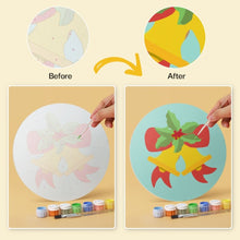 Load image into Gallery viewer, Mini Paint by Numbers Set - Discs Ø20cm (6 pieces) - Mint Christmas Icons