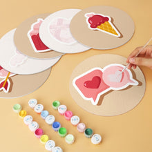 Load image into Gallery viewer, Mini Paint by Numbers Set - Discs Ø20cm (6 pieces) - Love Icons