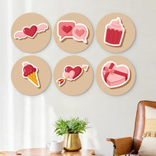 Load image into Gallery viewer, Mini Paint by Numbers Set - Discs Ø20cm (6 pieces) - Love Icons