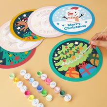 Load image into Gallery viewer, Mini Paint by Numbers Set - Discs Ø20cm (6 pieces) - Colourful Christmas