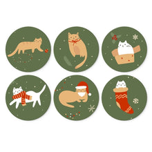 Load image into Gallery viewer, Mini Paint by Numbers Set - Discs Ø20cm (6 pieces) - Cat's Christmas Corner Figured'Art