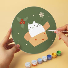 Load image into Gallery viewer, Mini Paint by Numbers Set - Discs Ø20cm (6 pieces) - Cat's Christmas Corner