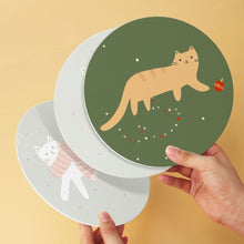 Load image into Gallery viewer, Mini Paint by Numbers Set - Discs Ø20cm (6 pieces) - Cat's Christmas Corner