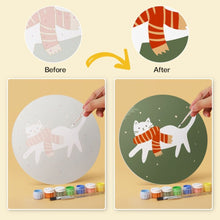 Load image into Gallery viewer, Mini Paint by Numbers Set - Discs Ø20cm (6 pieces) - Cat's Christmas Corner