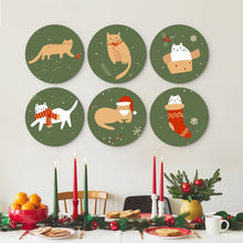 Load image into Gallery viewer, Mini Paint by Numbers Set - Discs Ø20cm (6 pieces) - Cat's Christmas Corner