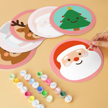 Load image into Gallery viewer, Mini Paint by Numbers Set - Discs Ø20cm (6 pieces) - Christmas in Blush
