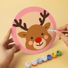Load image into Gallery viewer, Mini Paint by Numbers Set - Discs Ø20cm (6 pieces) - Christmas in Blush