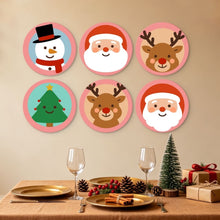 Load image into Gallery viewer, Mini Paint by Numbers Set - Discs Ø20cm (6 pieces) - Christmas in Blush