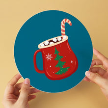Load image into Gallery viewer, Mini Paint by Numbers Set - Discs Ø20cm (6 pieces) - Winter Warm Drinks