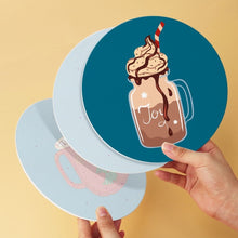 Load image into Gallery viewer, Mini Paint by Numbers Set - Discs Ø20cm (6 pieces) - Winter Warm Drinks