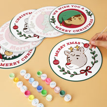 Load image into Gallery viewer, Mini Paint by Numbers Set - Discs Ø20cm (6 pieces) - Vintage Merry Stamps