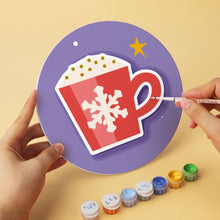 Load image into Gallery viewer, Mini Paint by Numbers Set - Discs Ø20cm (6 pieces) - Purple Christmas Set