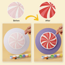 Load image into Gallery viewer, Mini Paint by Numbers Set - Discs Ø20cm (6 pieces) - Purple Christmas Set