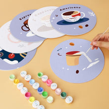 Load image into Gallery viewer, Mini Paint by Numbers Set - Discs Ø20cm (6 pieces) - Lavender Coffee Christmas